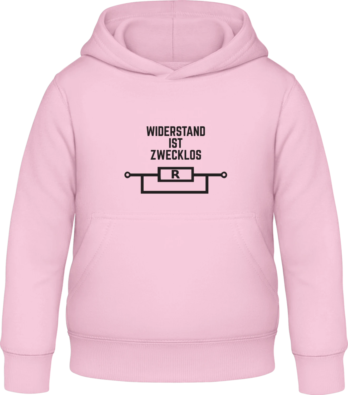 Widerstand ist zwecklos Fun - Baby pink Awdis Hoodie Kids - Front