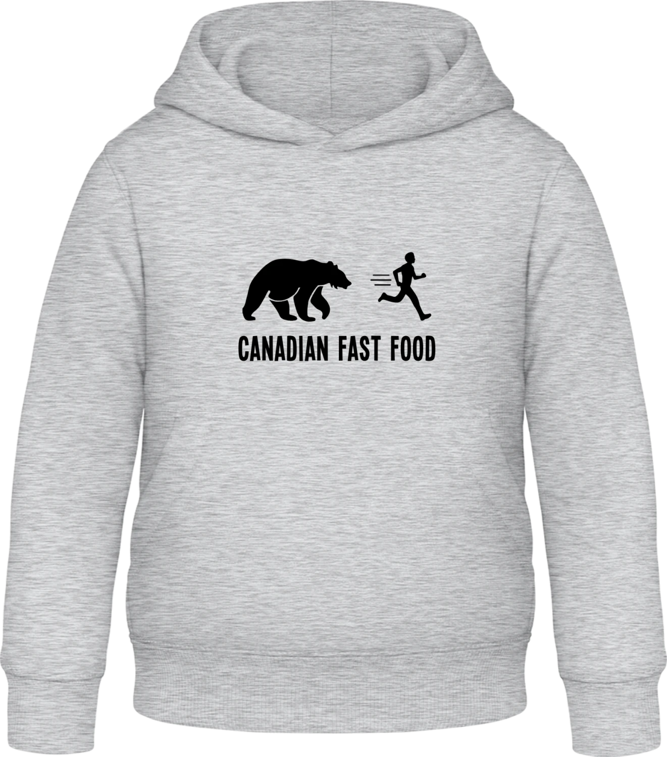 Canadian Fast Food - Heather Grey Awdis Hoodie Kids - Front