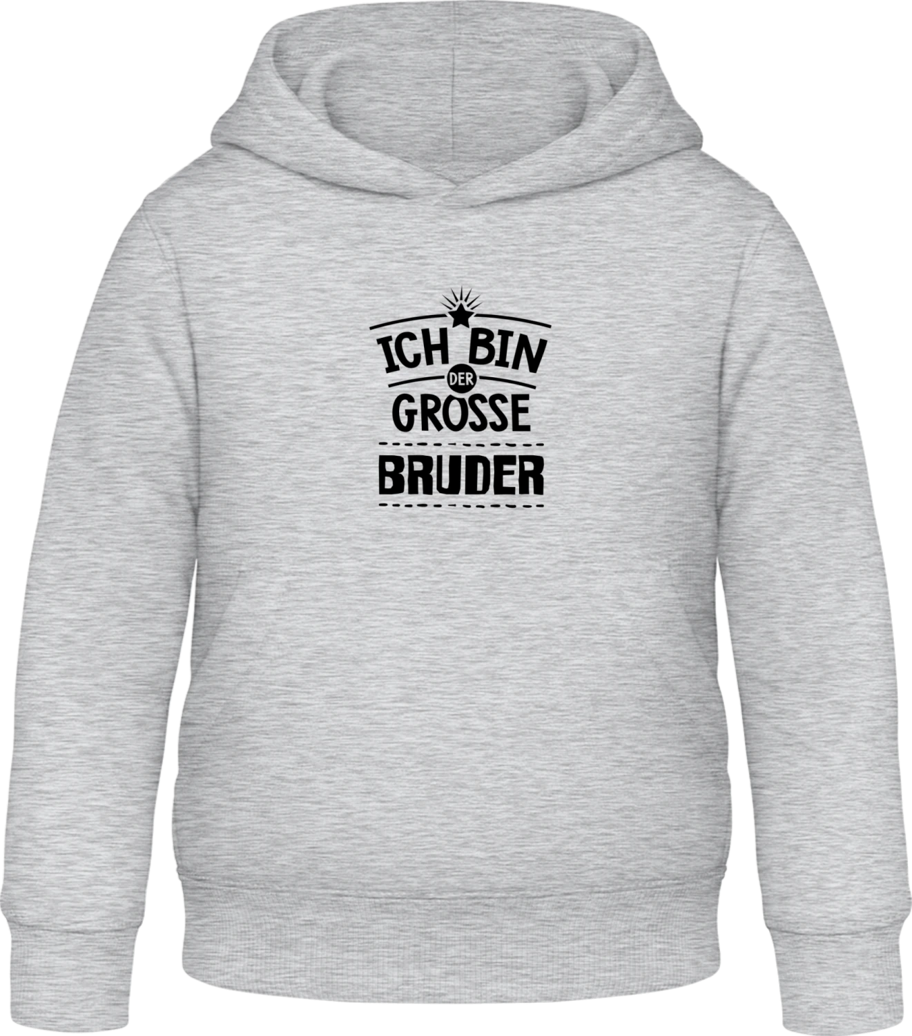 Ich bin der grosse Bruder - Heather Grey Awdis Hoodie Kids - Front