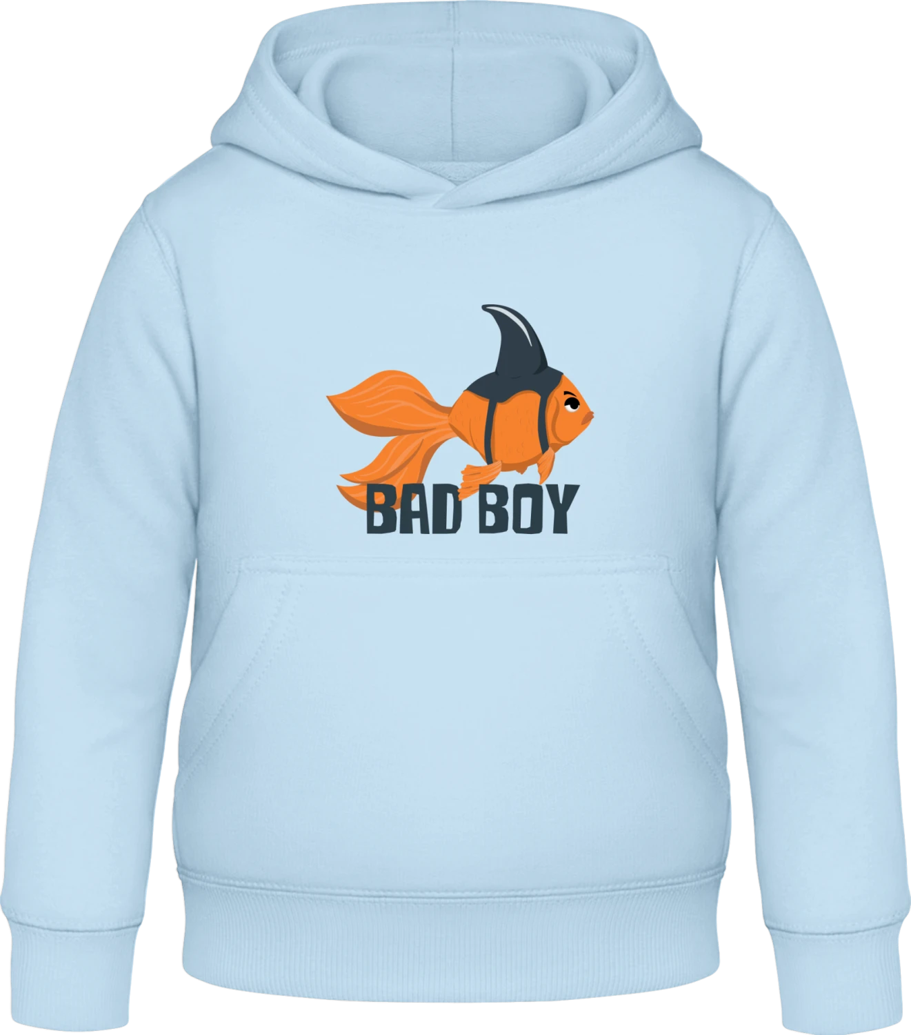 Bad Boy Goldfish - Sky Blue Awdis Hoodie Kids - Front