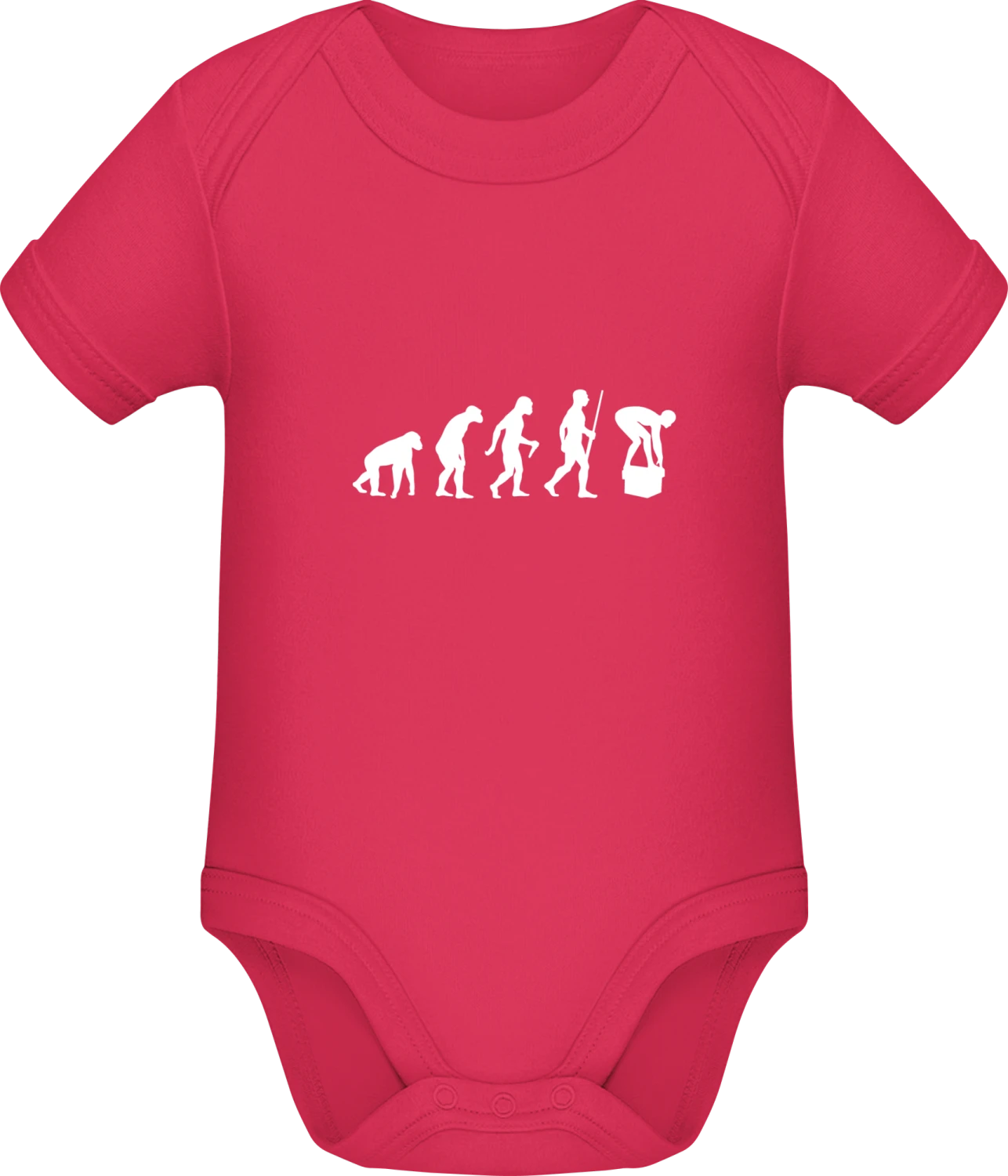 Swimming Evolution Humour - Sorbet Sonar SSL organic babybodsuit - Front