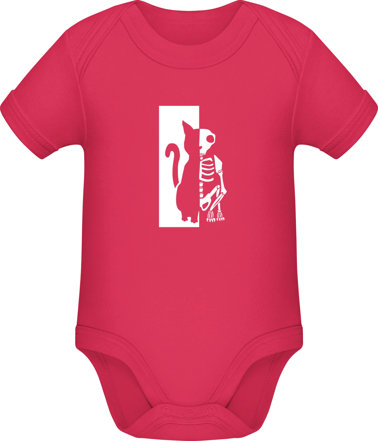 Schroedinger's Cat Skeleton - Sorbet Sonar SSL organic babybodsuit - Front