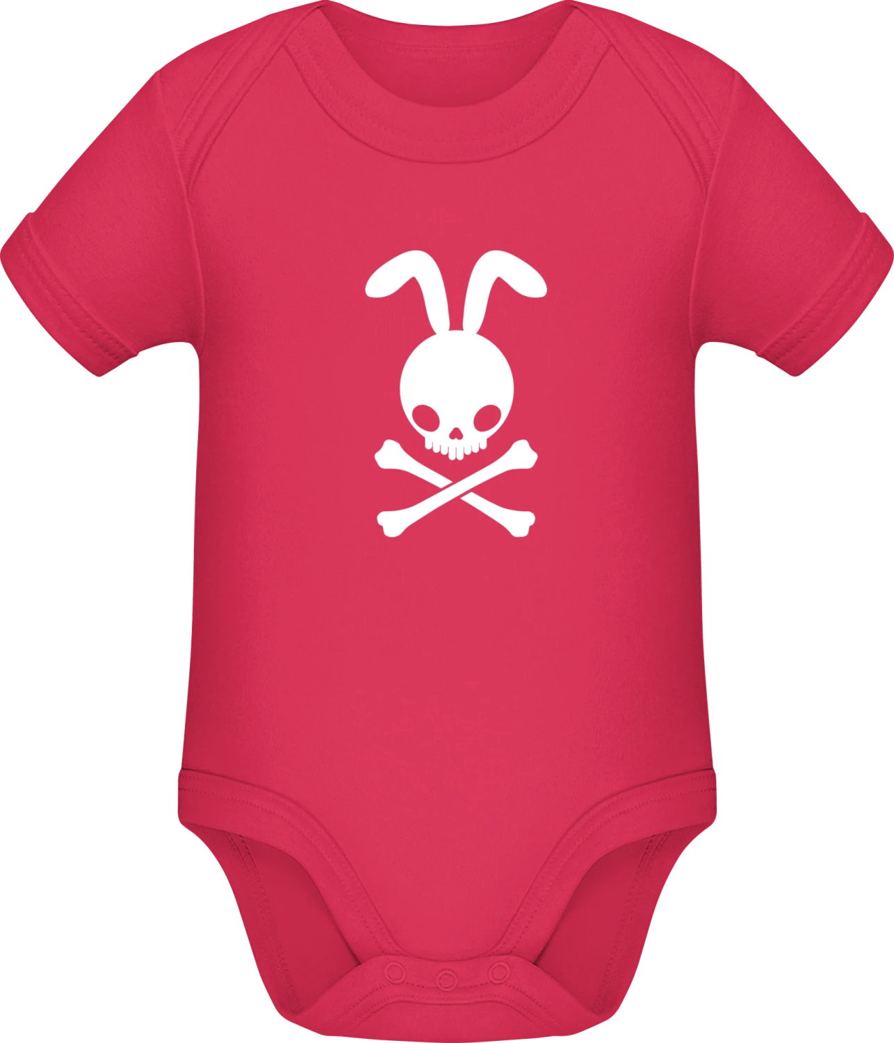 Rabbit Skull And Crossbones - Sorbet Sonar SSL organic babybodsuit - Front