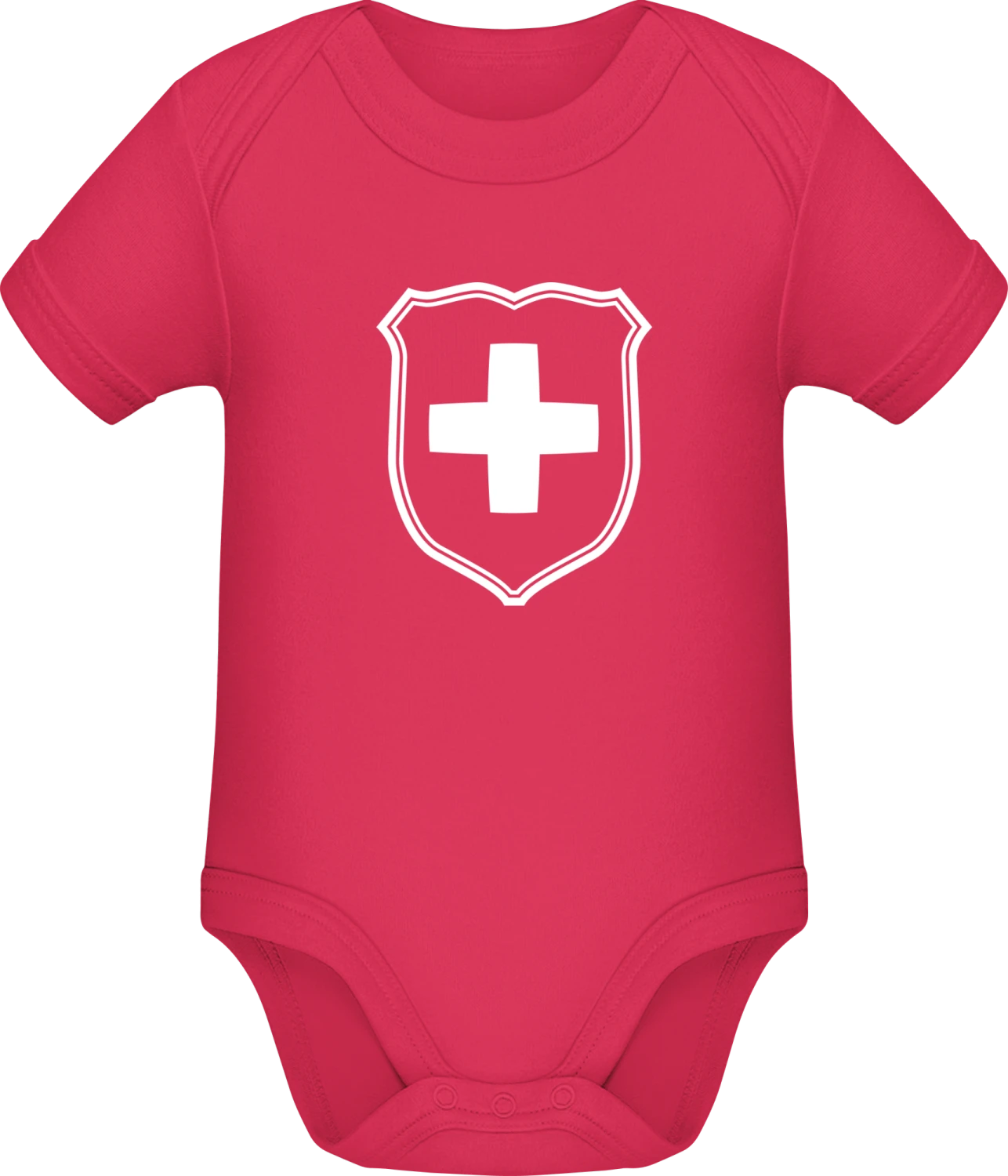 Swiss Cross Coat of Arms - Sorbet Sonar SSL organic babybodsuit - Front