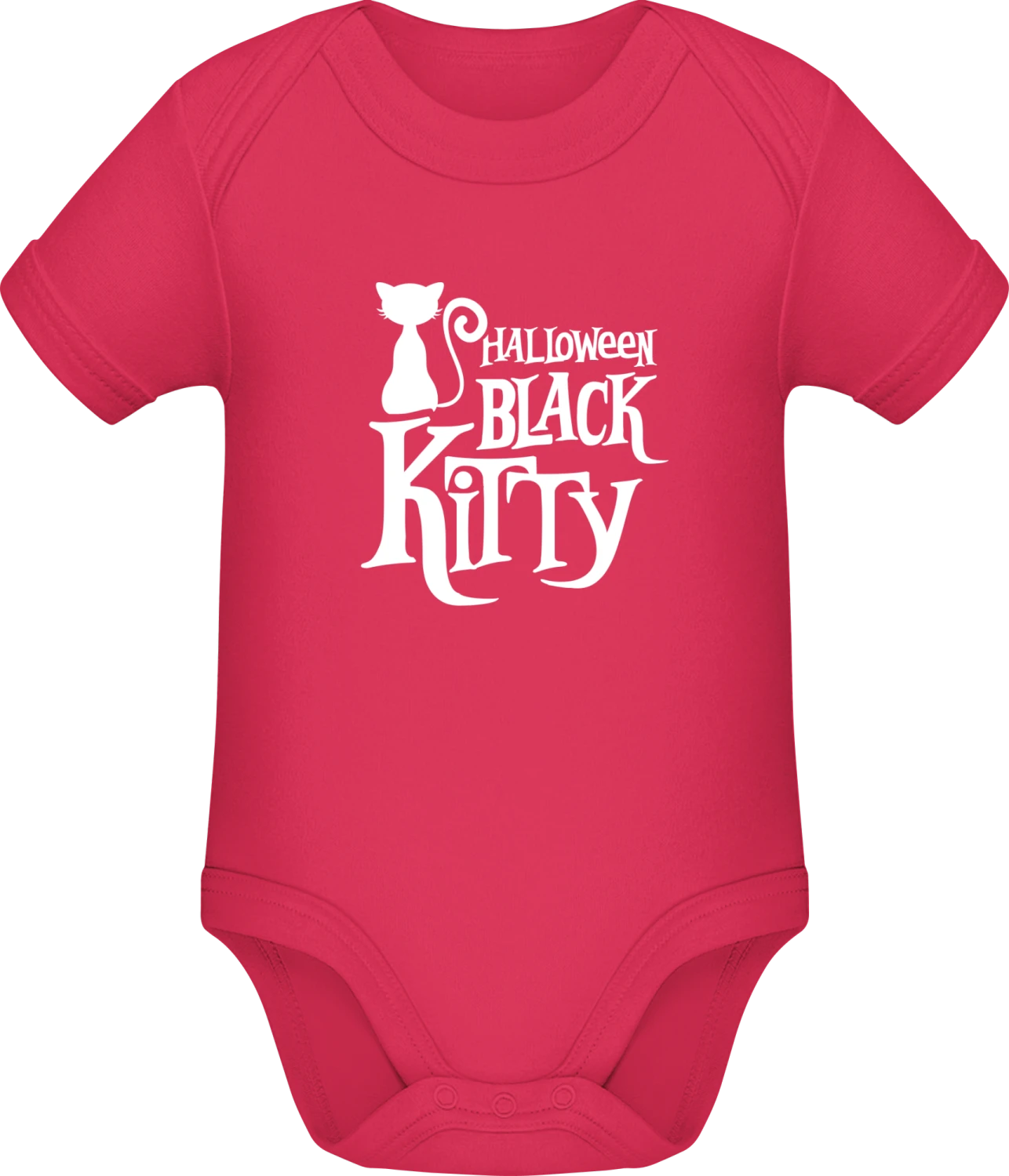 Halloween Black Kitty - Sorbet Sonar SSL organic babybodsuit - Front