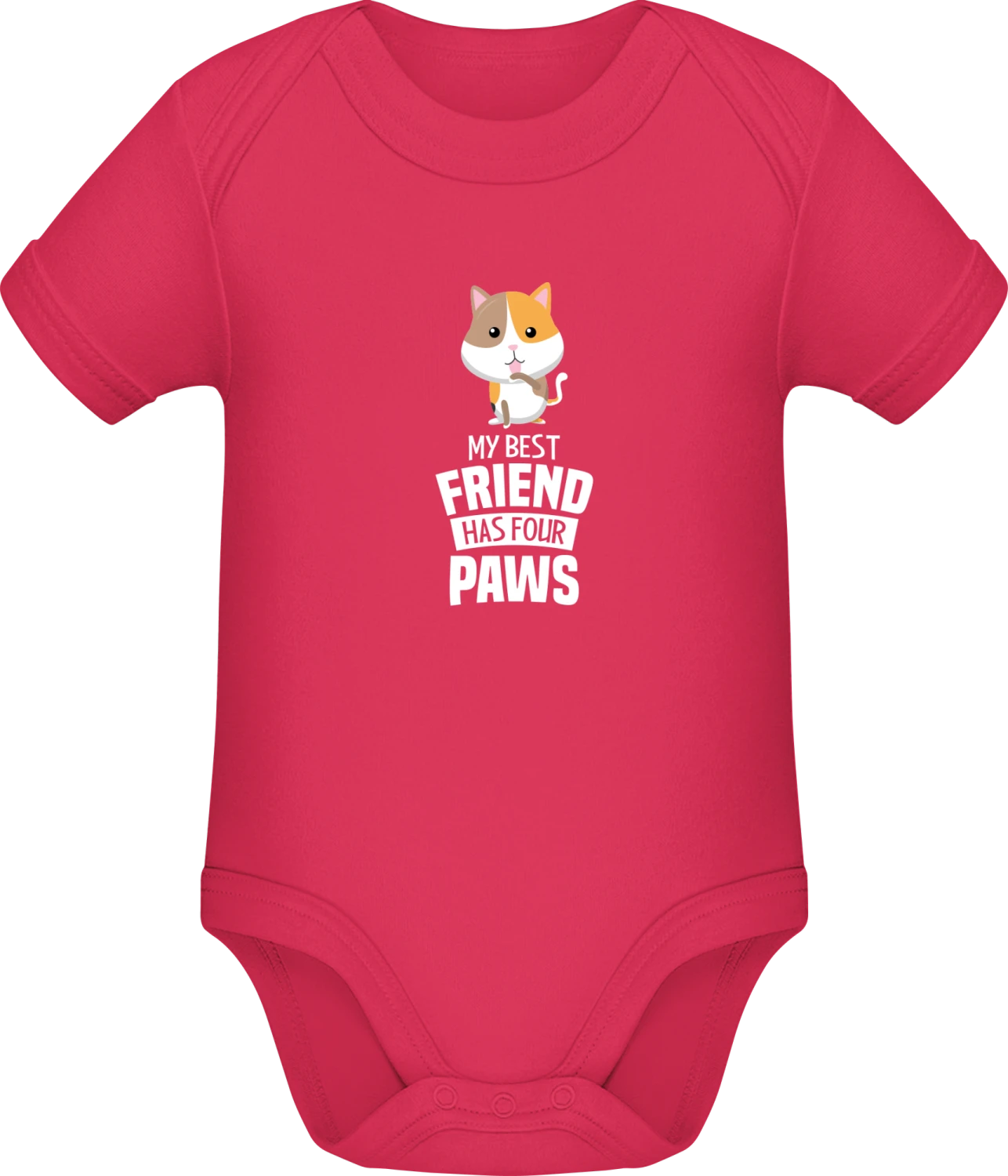 My Best Friend Has Four Paws Cat - Sorbet Sonar SSL organic babybodsuit - Front