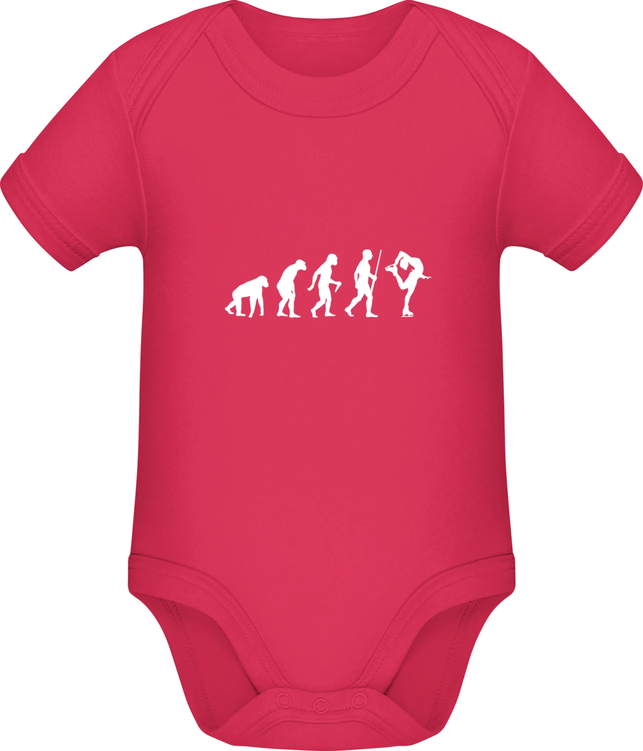 Ice Figure Skater Evolution Humour - Sorbet Sonar SSL organic babybodsuit - Front