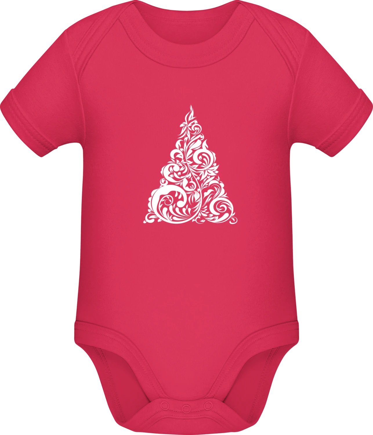 Christmas Tree Floral - Sorbet Sonar SSL organic babybodsuit - Front