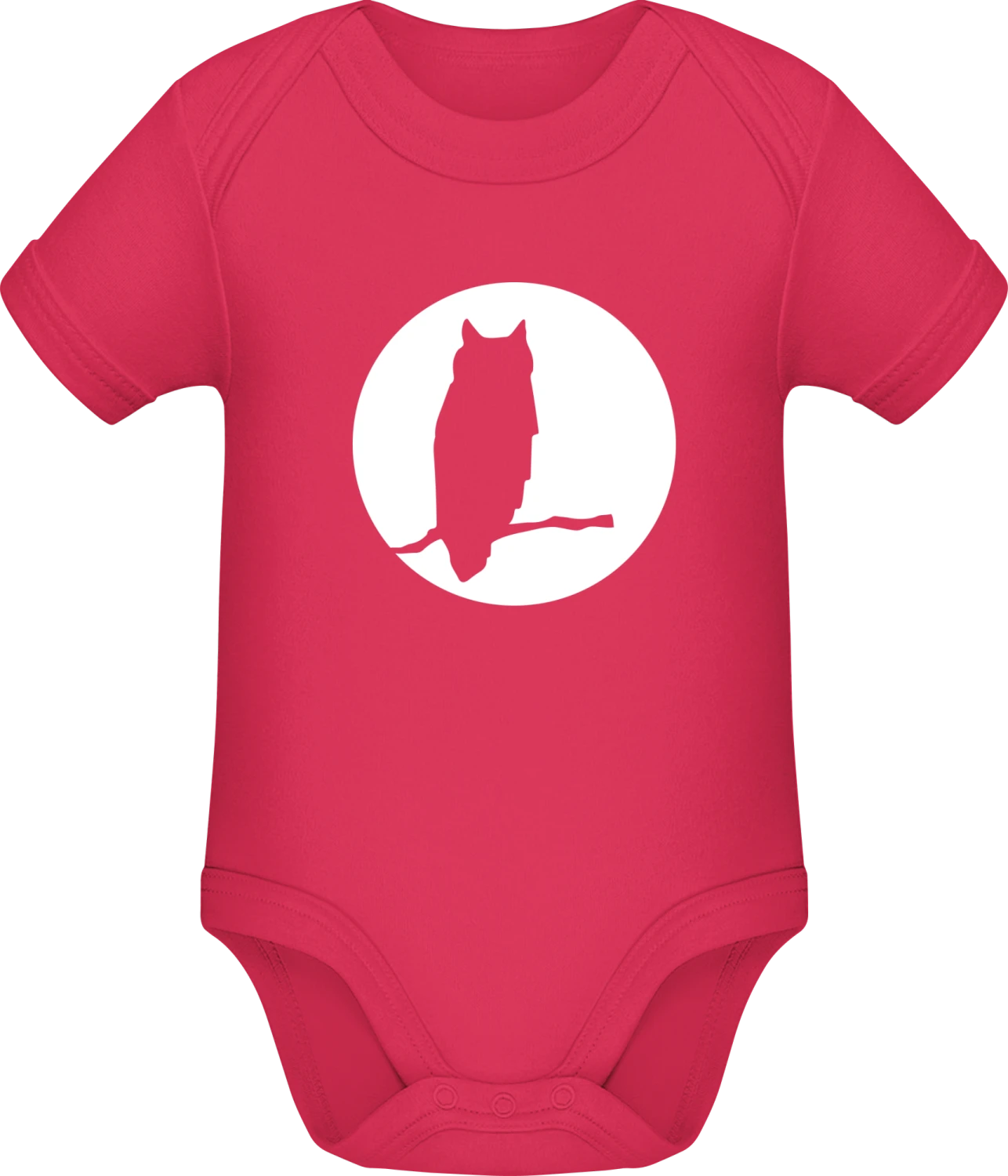 Owl in Moonlight - Sorbet Sonar SSL organic babybodsuit - Front