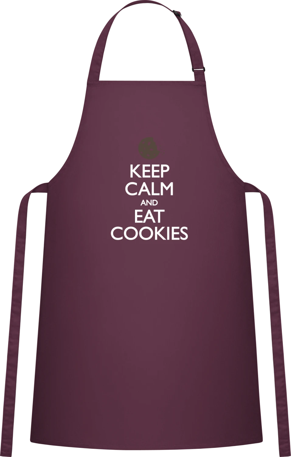 Keep Calm And Eat Cookies - Aubergine Cotton Bib Apron - Front