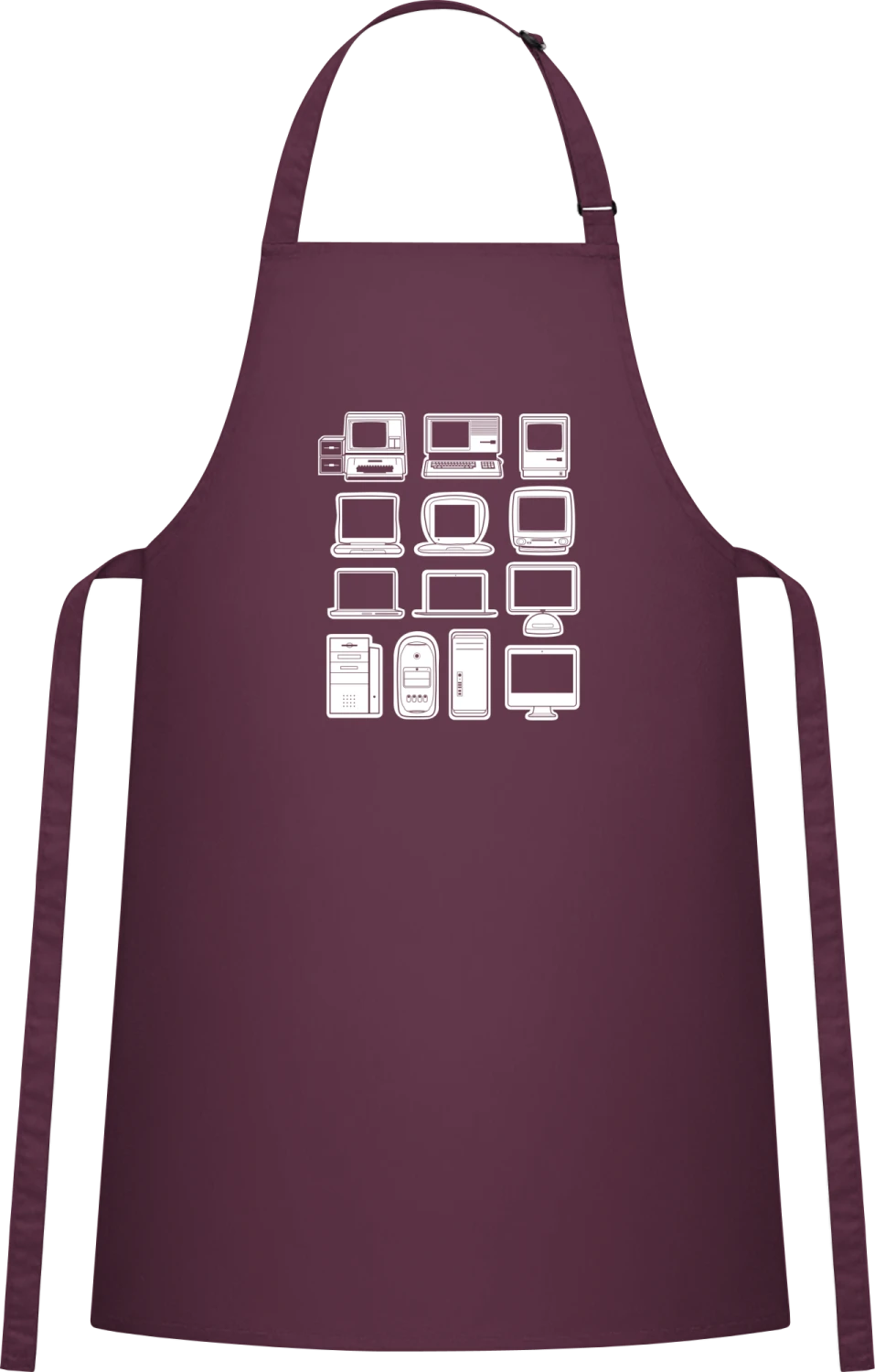 Mac Evolution - Aubergine Cotton Bib Apron - Front