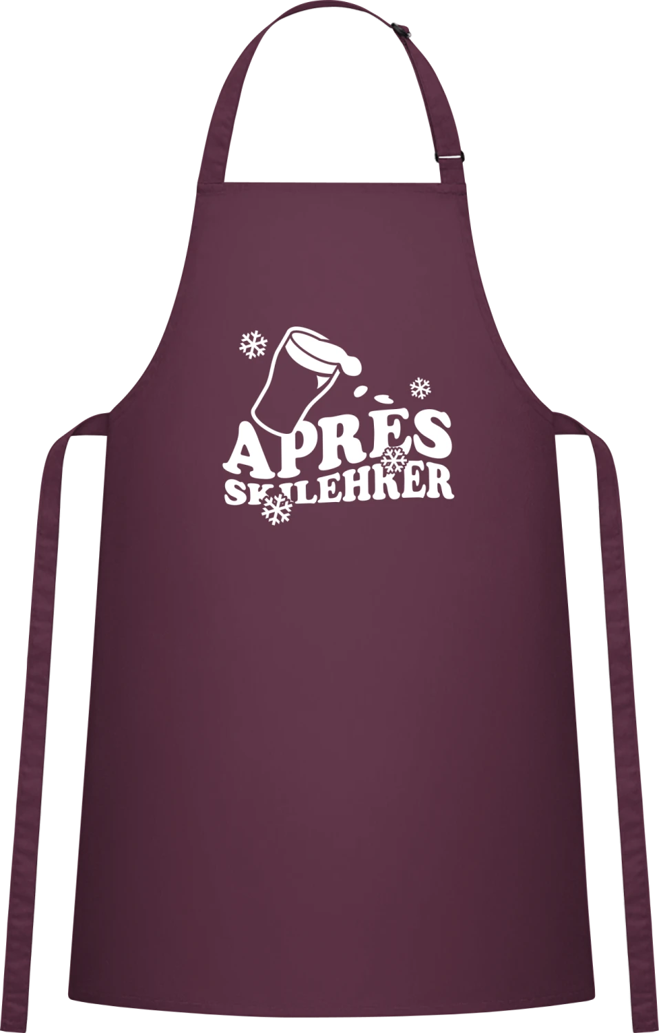 Apres Ski Lehrer - Aubergine Cotton Bib Apron - Front