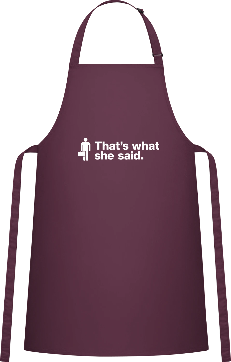 That's What She Said - Aubergine Cotton Bib Apron - Front