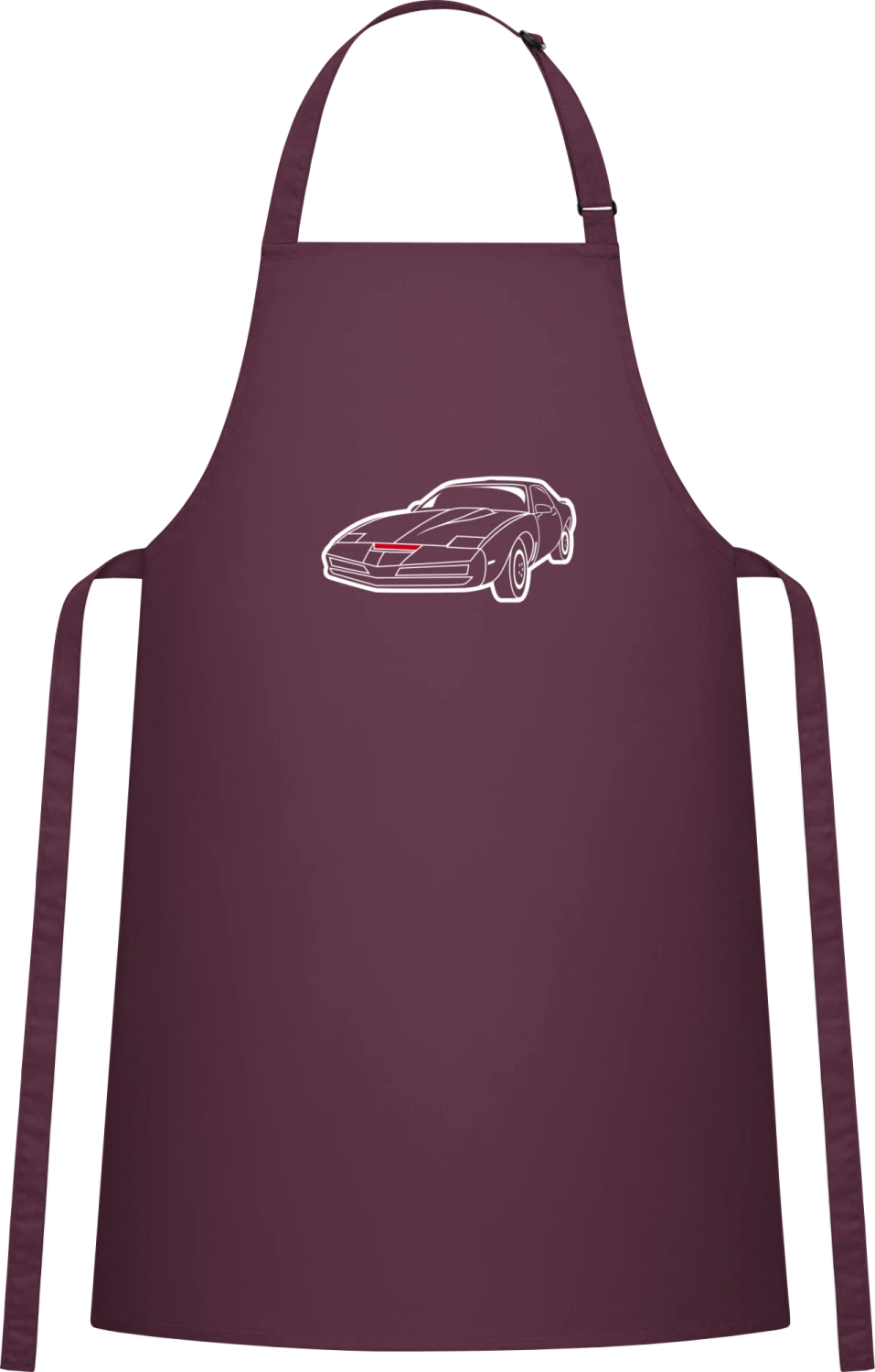 KITT - Aubergine Cotton Bib Apron - Front