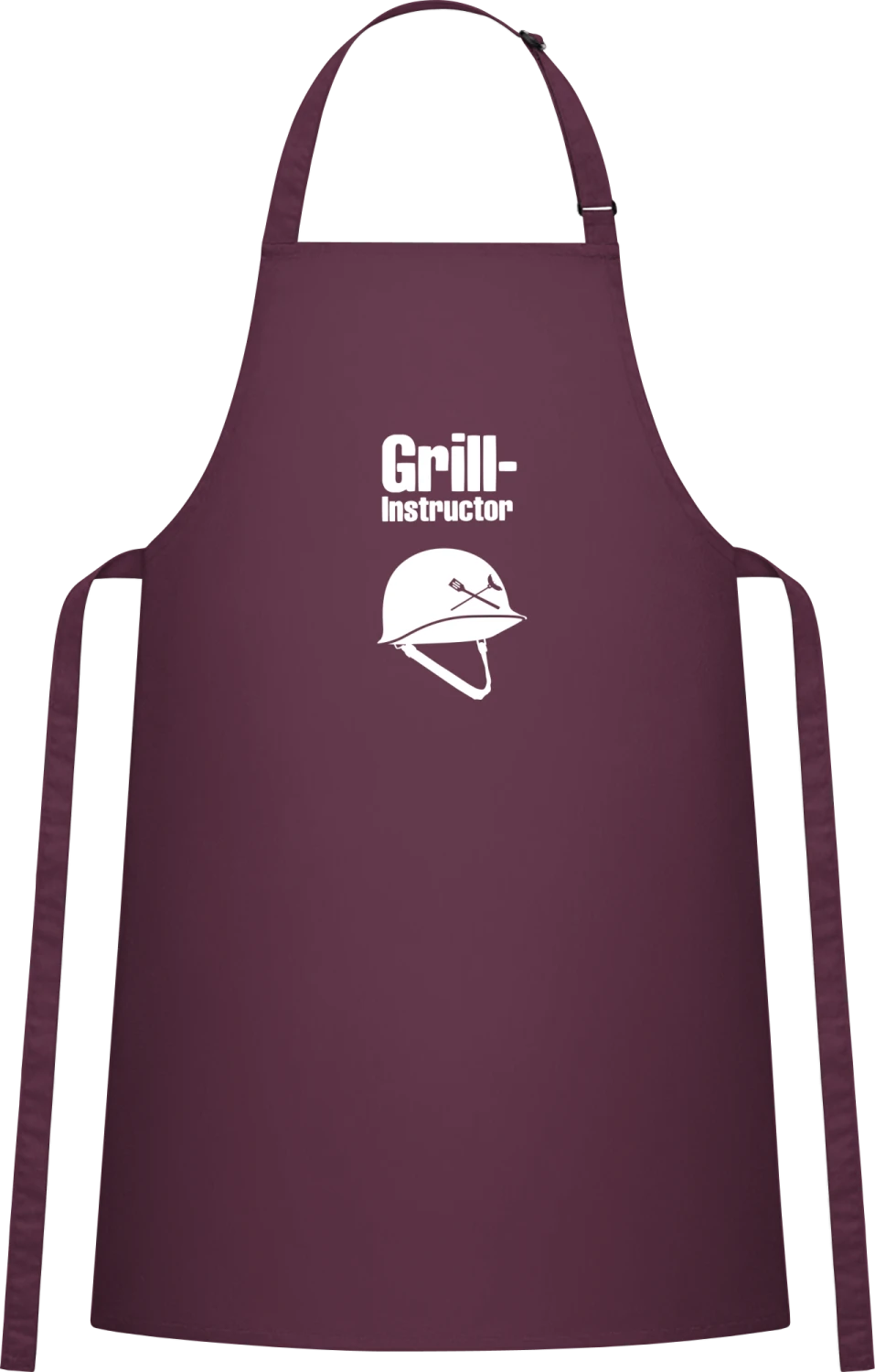 Grill Instructor - Aubergine Cotton Bib Apron - Front