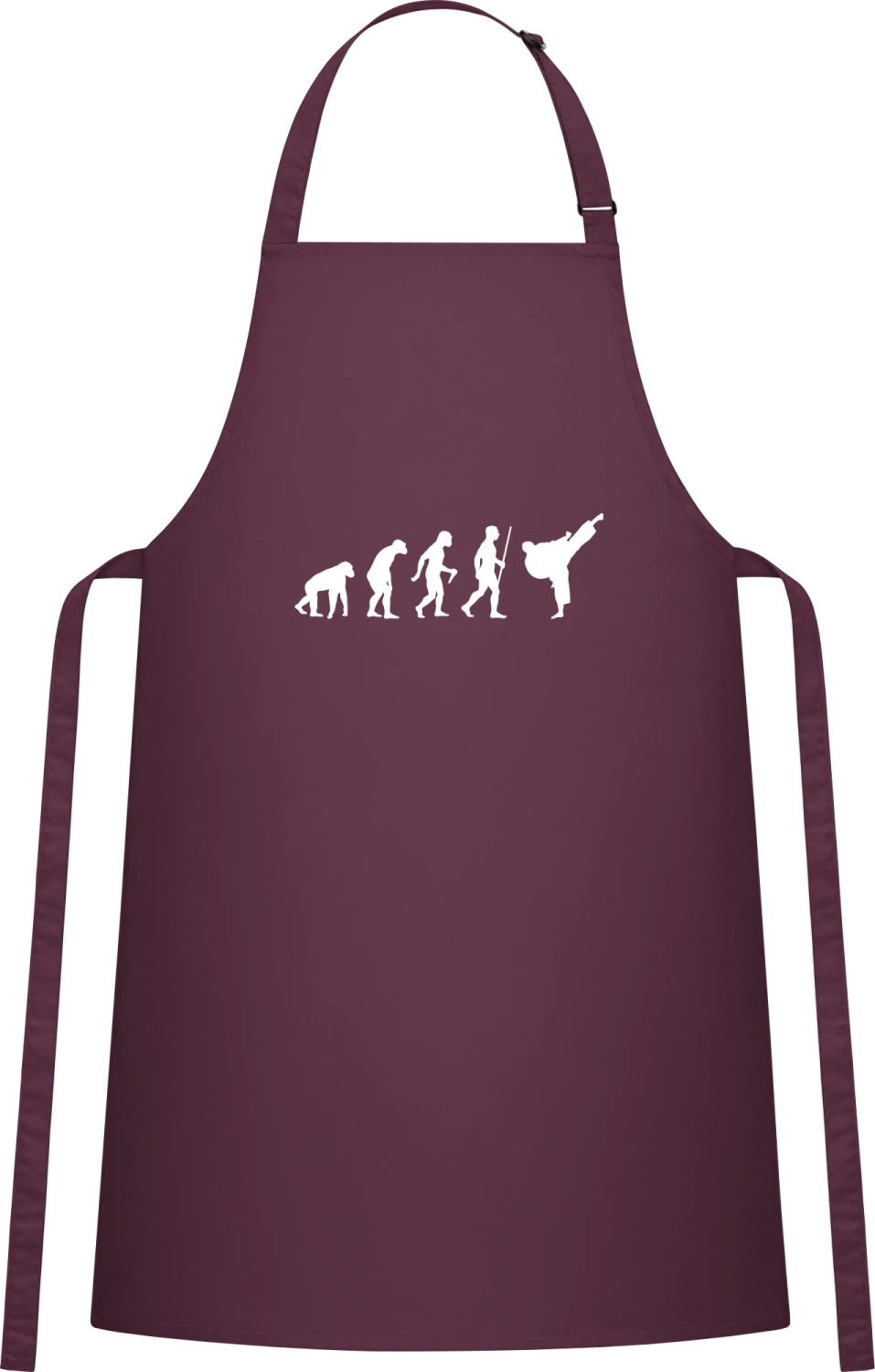 Karate Kung Fu Evolution - Aubergine Cotton Bib Apron - Front