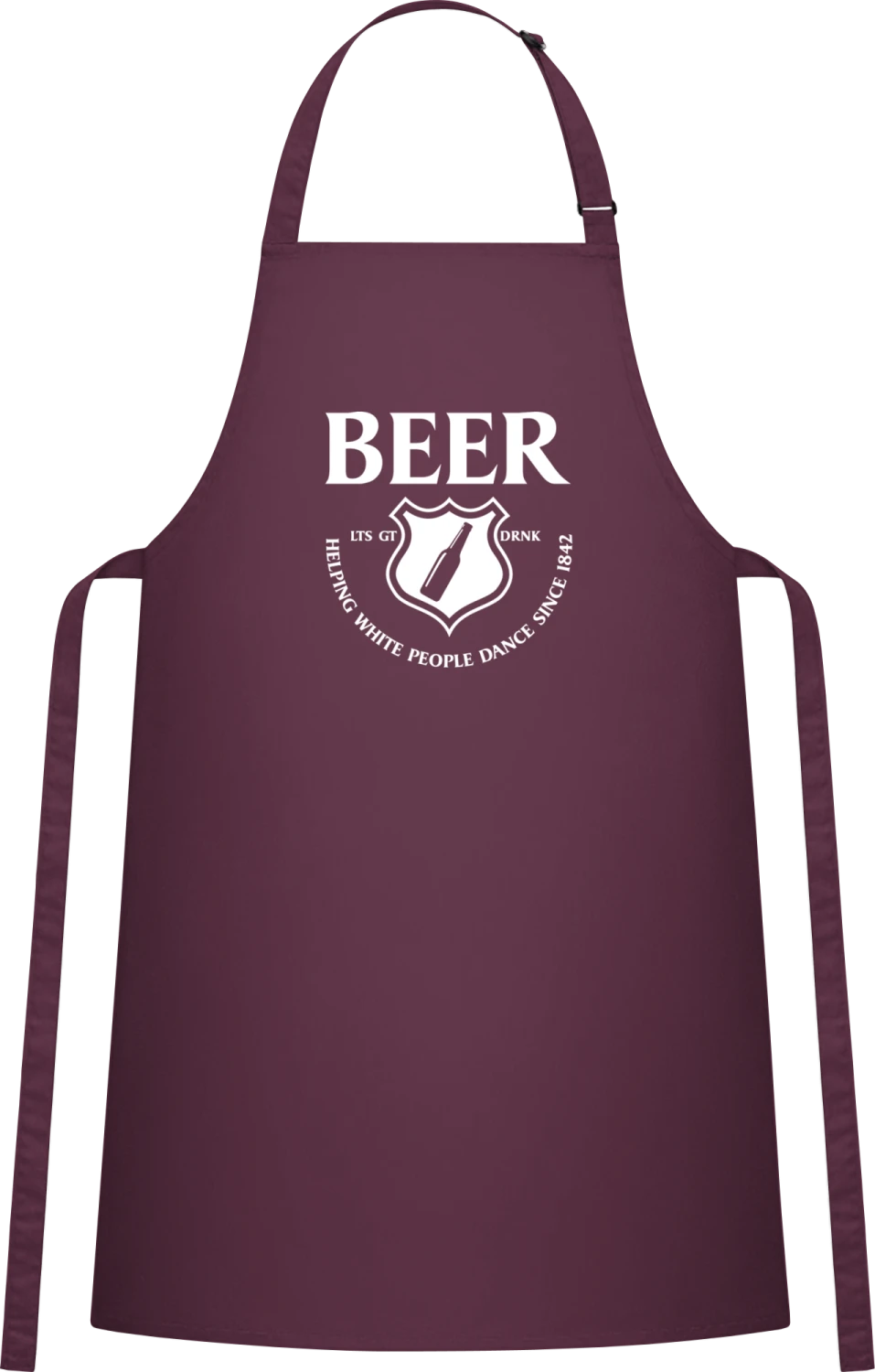 Beer Helping People - Aubergine Cotton Bib Apron - Front