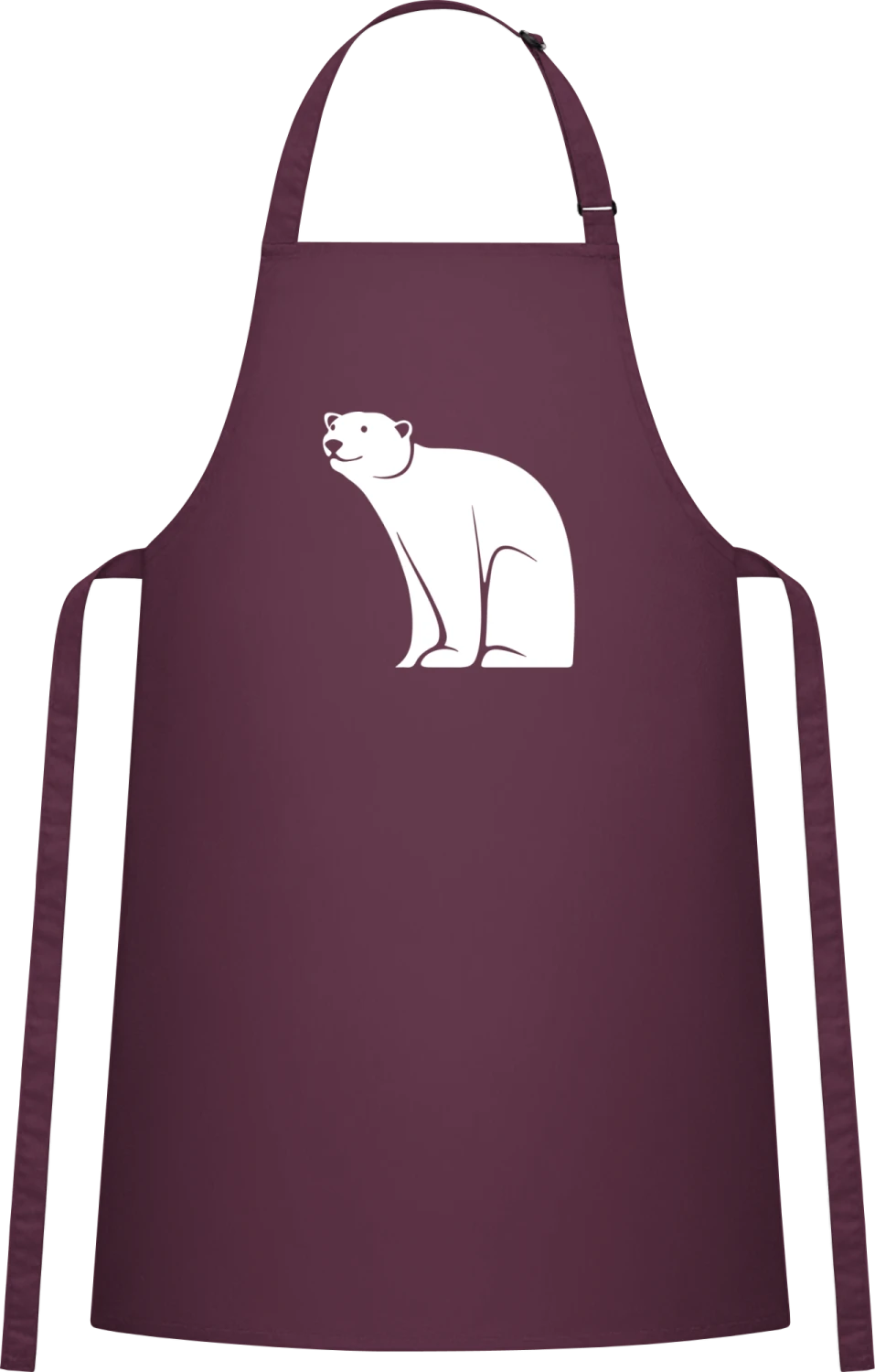 Ice Bear Icon - Aubergine Cotton Bib Apron - Front