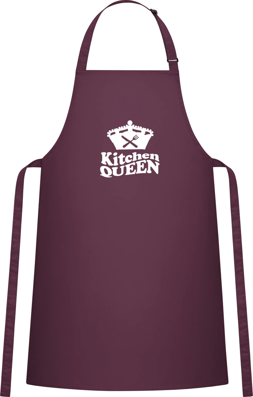 Kitchen Queen - Aubergine Cotton Bib Apron - Front