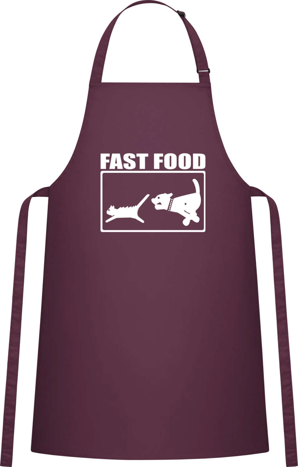 Fast Food - Aubergine Cotton Bib Apron - Front