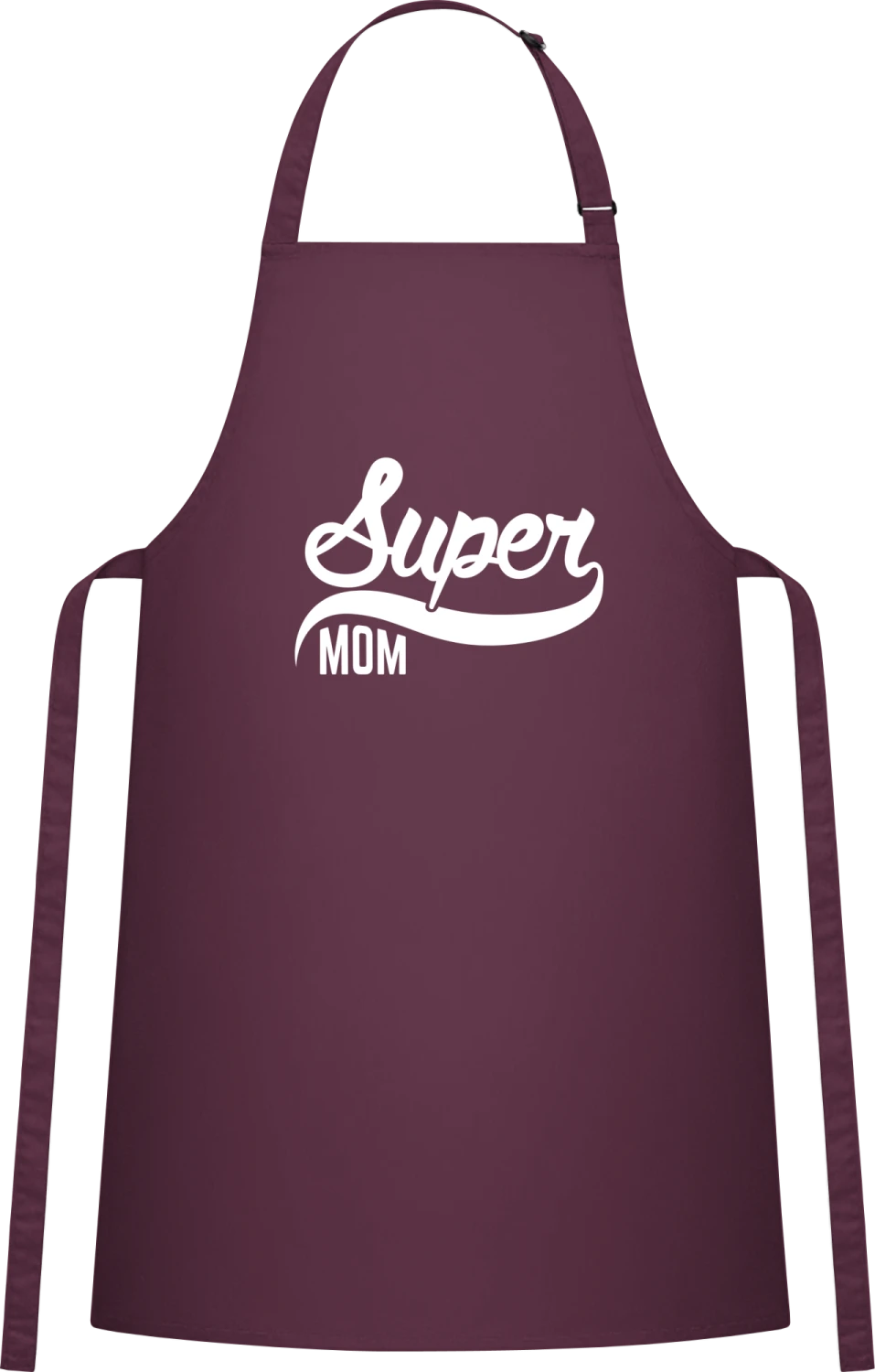 Super Mom Retro - Aubergine Cotton Bib Apron - Front