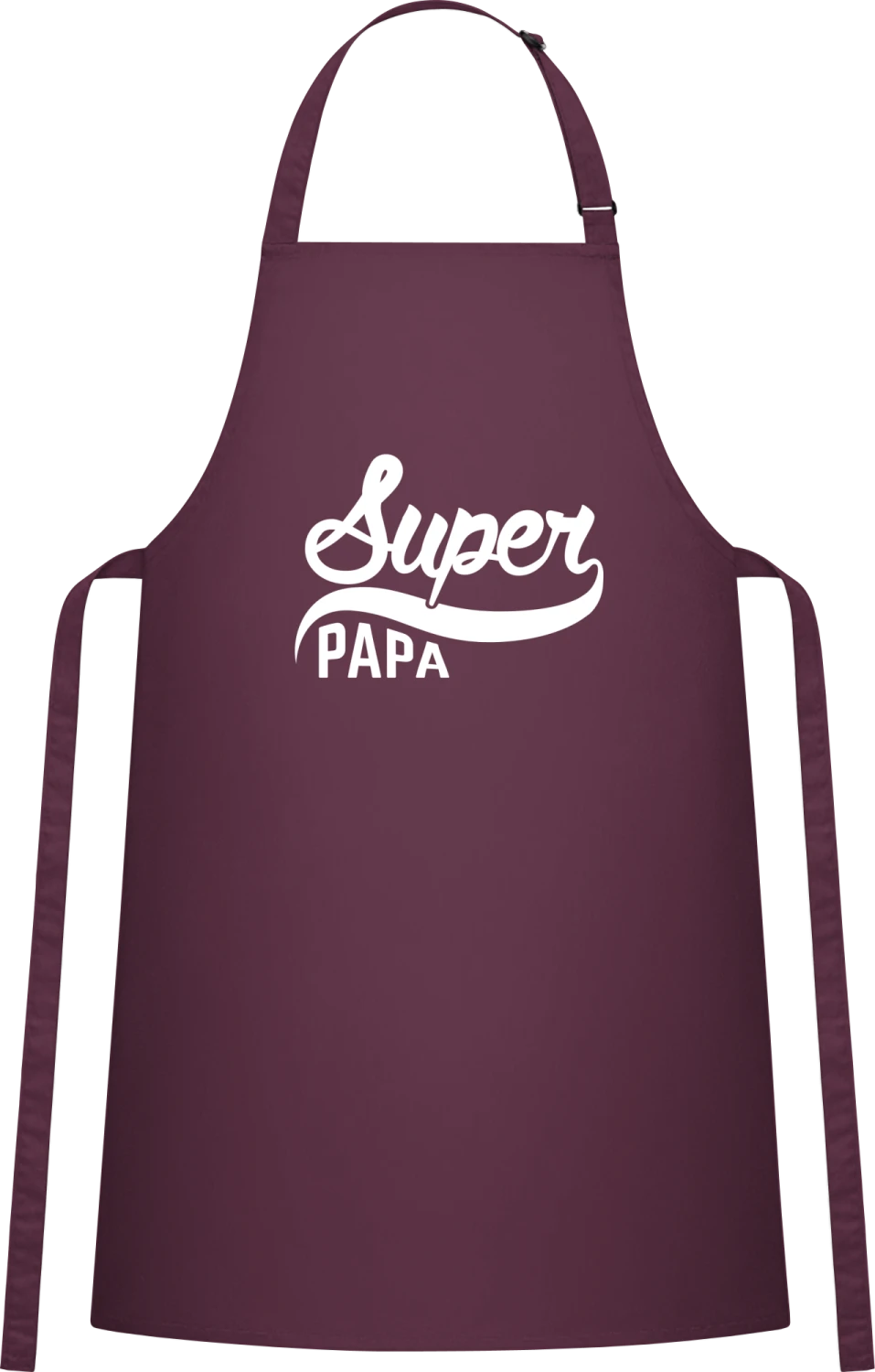 Super Papa Retro - Aubergine Cotton Bib Apron - Front