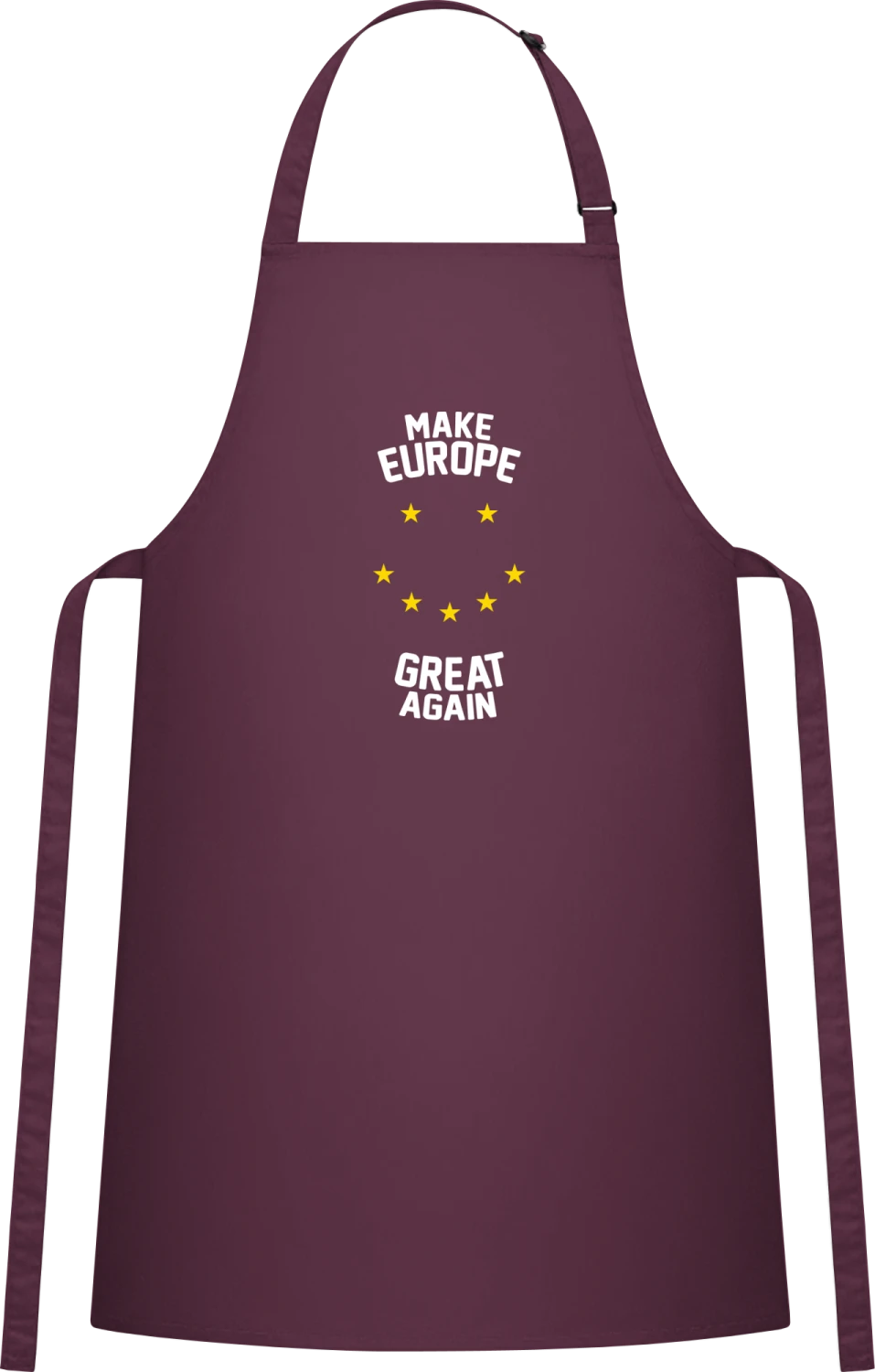 Make Europe Great Again - Aubergine Cotton Bib Apron - Front