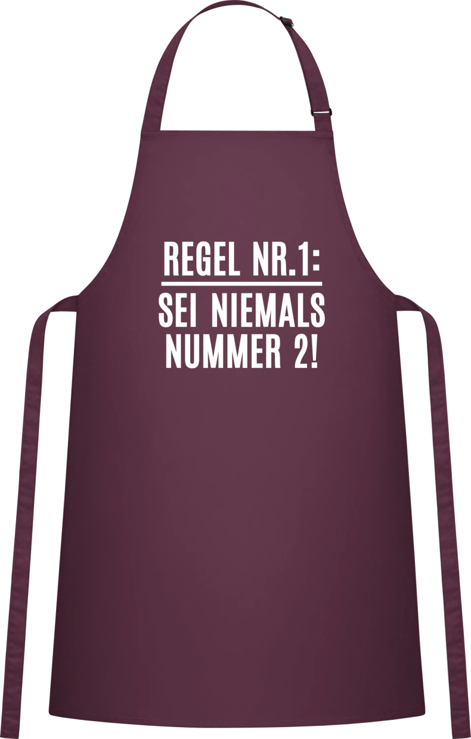 Regel Nr. 1: Sei niemals Nummer 2! - Aubergine Cotton Bib Apron - Front