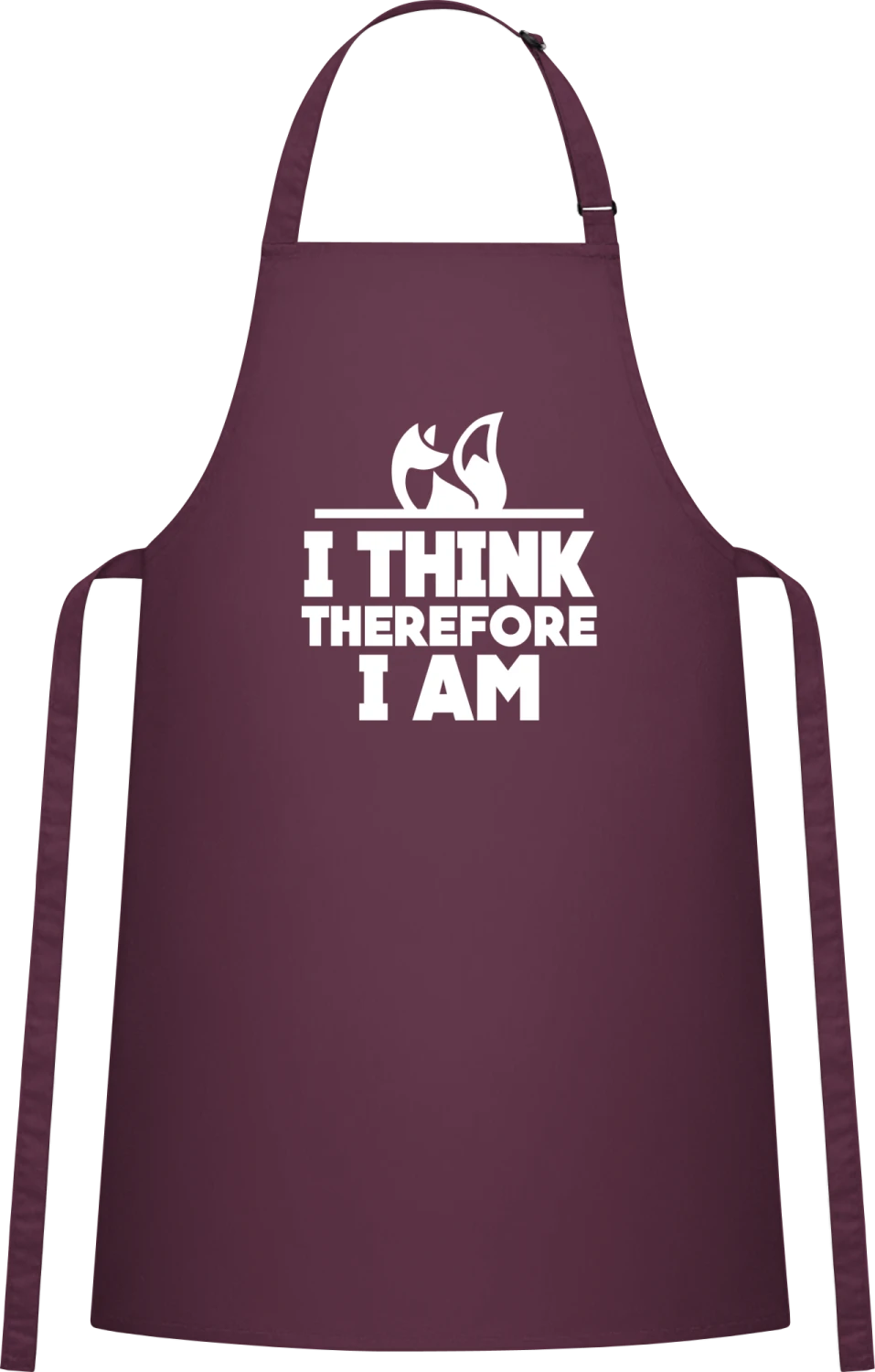 I Think Therefore I Am - Aubergine Cotton Bib Apron - Front