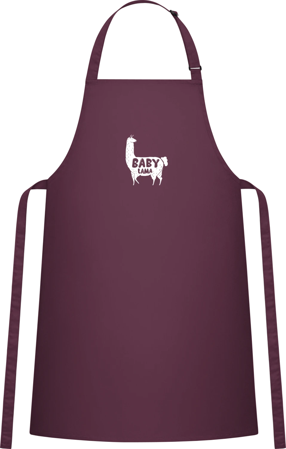 Baby Lama - Aubergine Cotton Bib Apron - Front