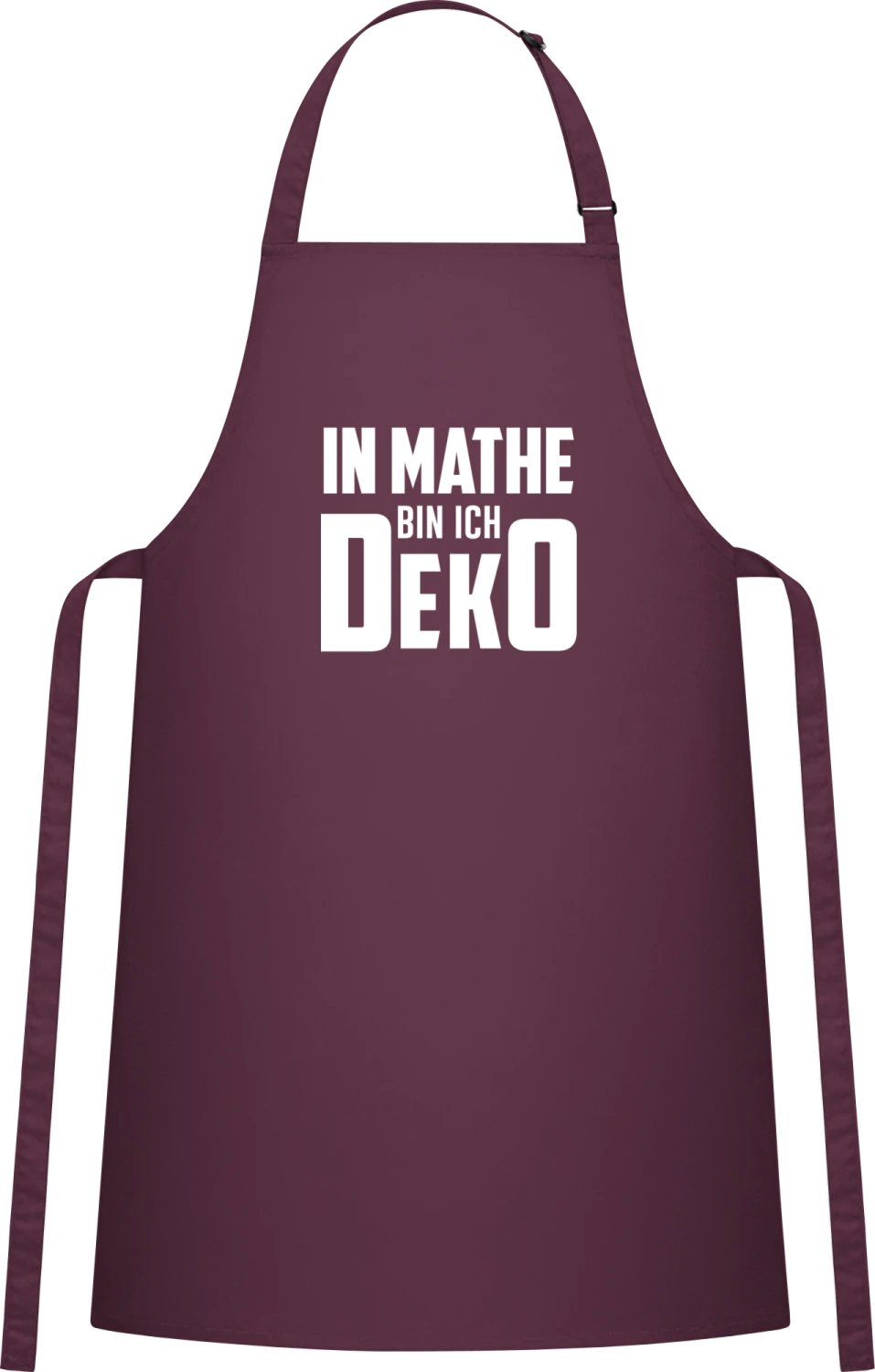 In Mathe bin ich Deko - Aubergine Cotton Bib Apron - Front