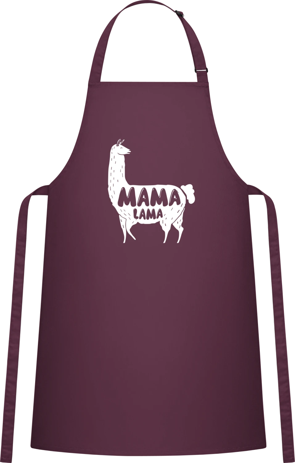 Mama Lama - Aubergine Cotton Bib Apron - Front