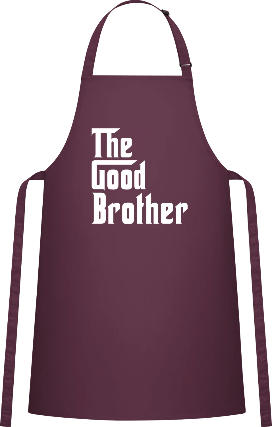 The Good Brother - Aubergine Cotton Bib Apron - Front