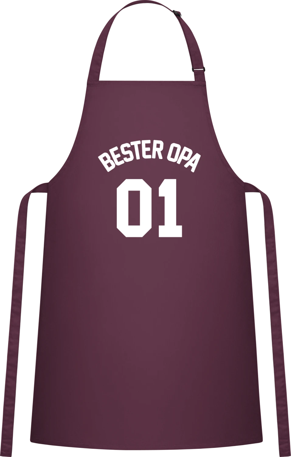 Bester Opa 01 - Aubergine Cotton Bib Apron - Front