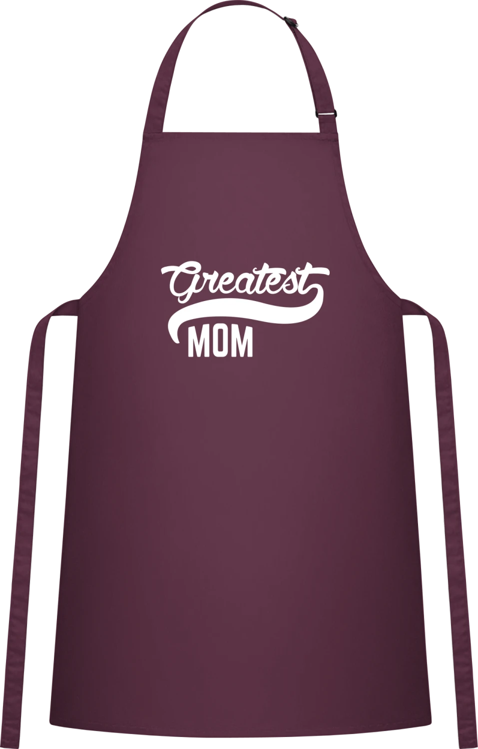 Greatest Mom - Aubergine Cotton Bib Apron - Front