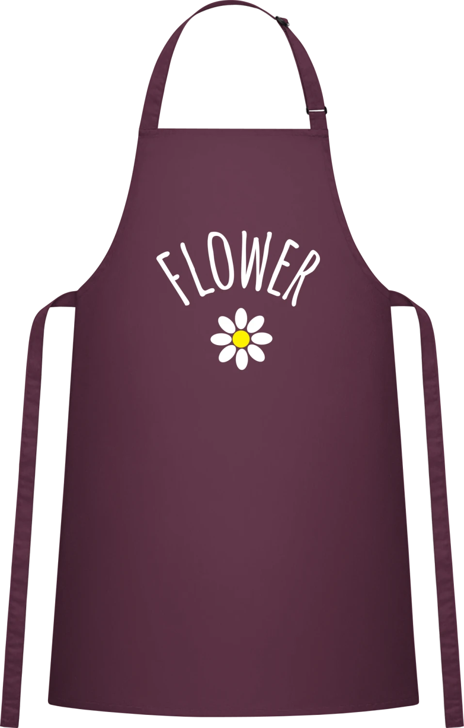 Flower Nickname - Aubergine Cotton Bib Apron - Front