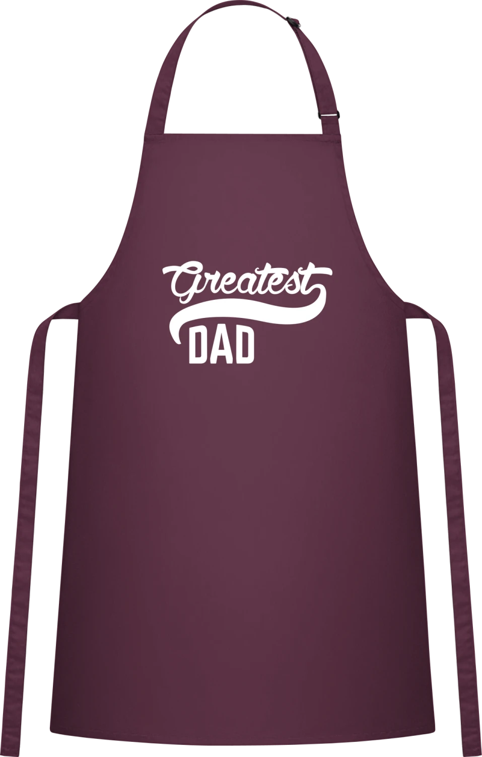 Greatest Dad - Aubergine Cotton Bib Apron - Front