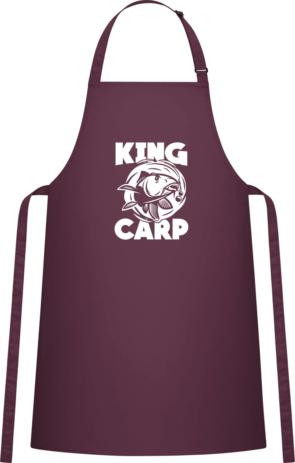 Kign Carp - Aubergine Cotton Bib Apron - Front