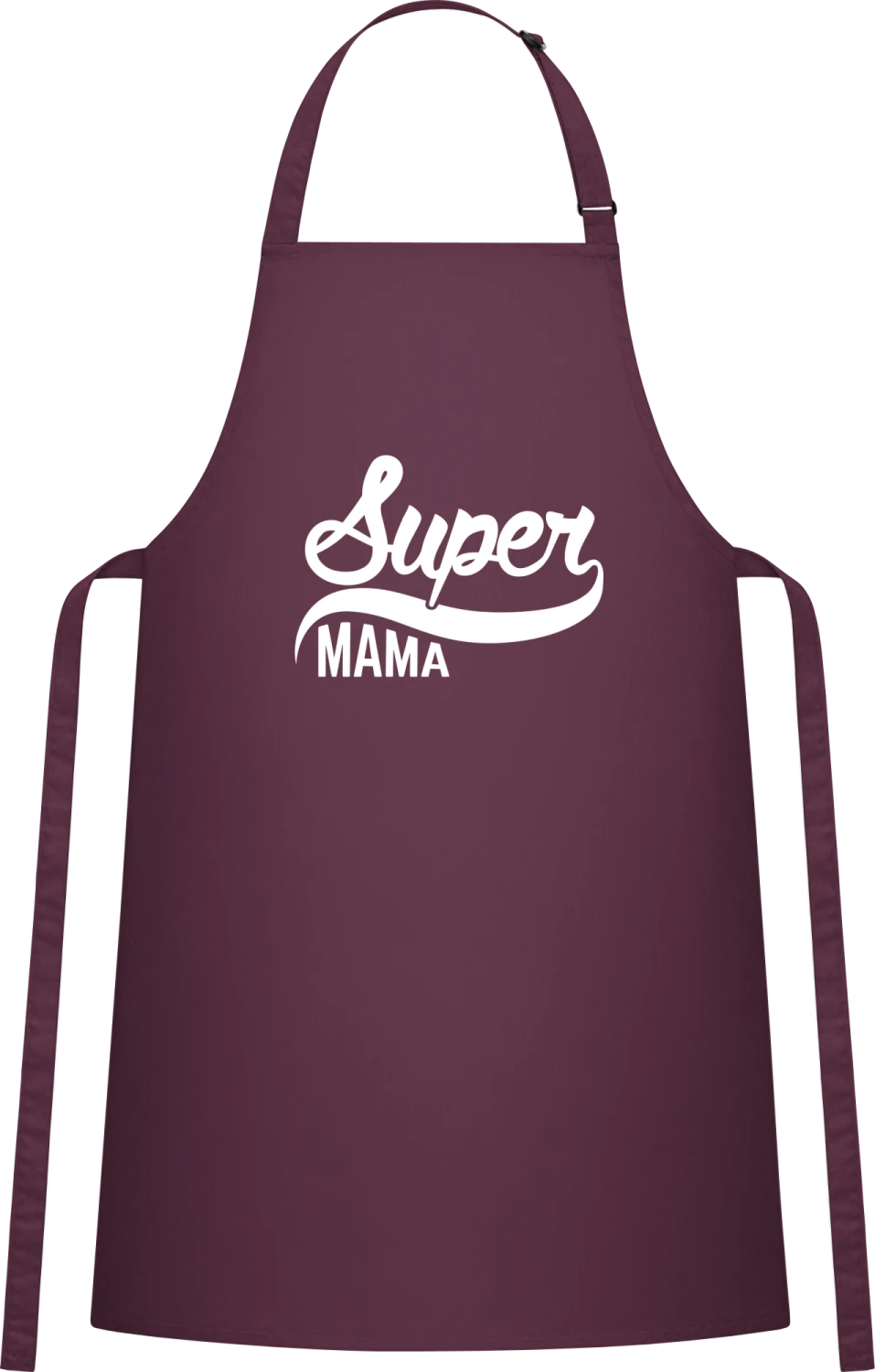 Super Mama Retro - Aubergine Cotton Bib Apron - Front