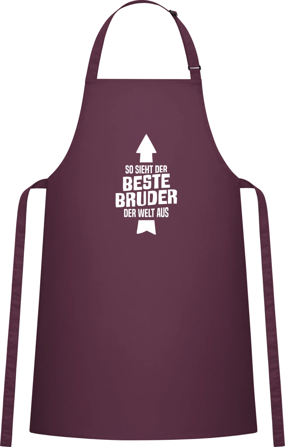 So sieht der beste Bruder der Welt aus - Aubergine Cotton Bib Apron - Front