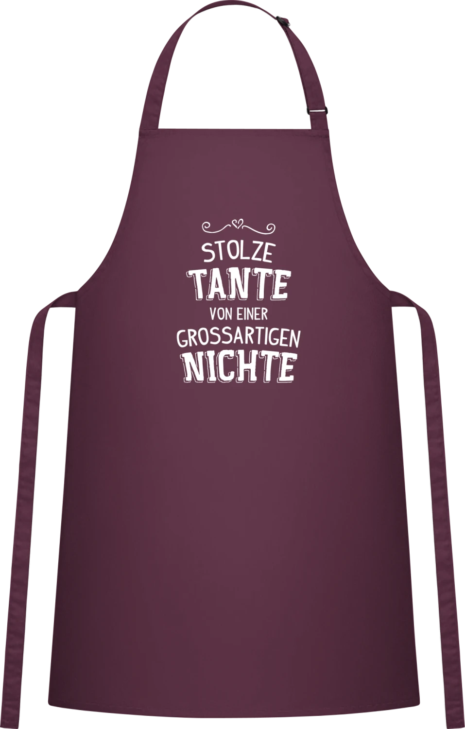 Stolze Tante von einer grossartigen Nichte - Aubergine Cotton Bib Apron - Front