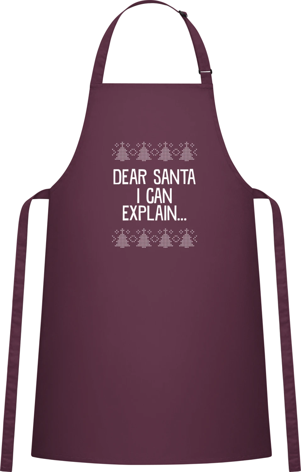 Dear Santa I Can Explain Christmas - Aubergine Cotton Bib Apron - Front