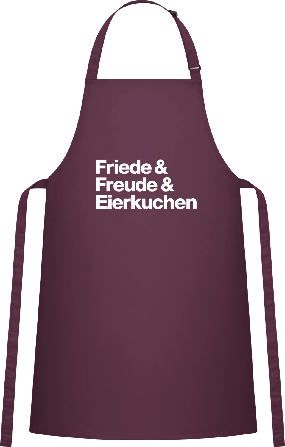 Friede Freude Eierkuchen - Aubergine Cotton Bib Apron - Front