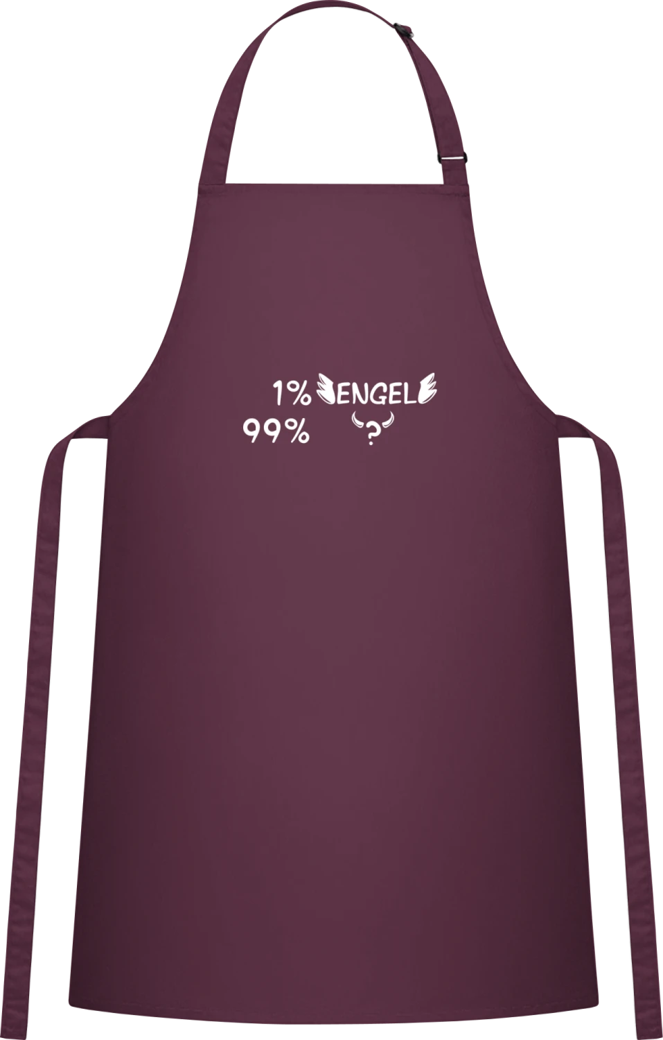 Engel oder Teufel - Aubergine Cotton Bib Apron - Front