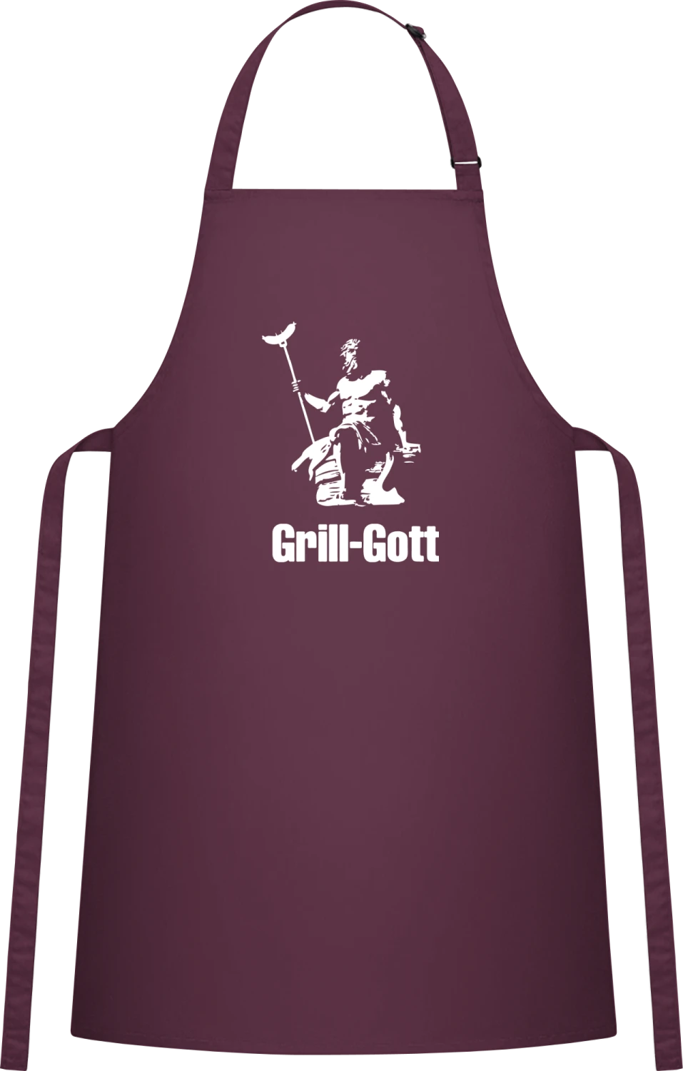 Grill Gott - Aubergine Cotton Bib Apron - Front