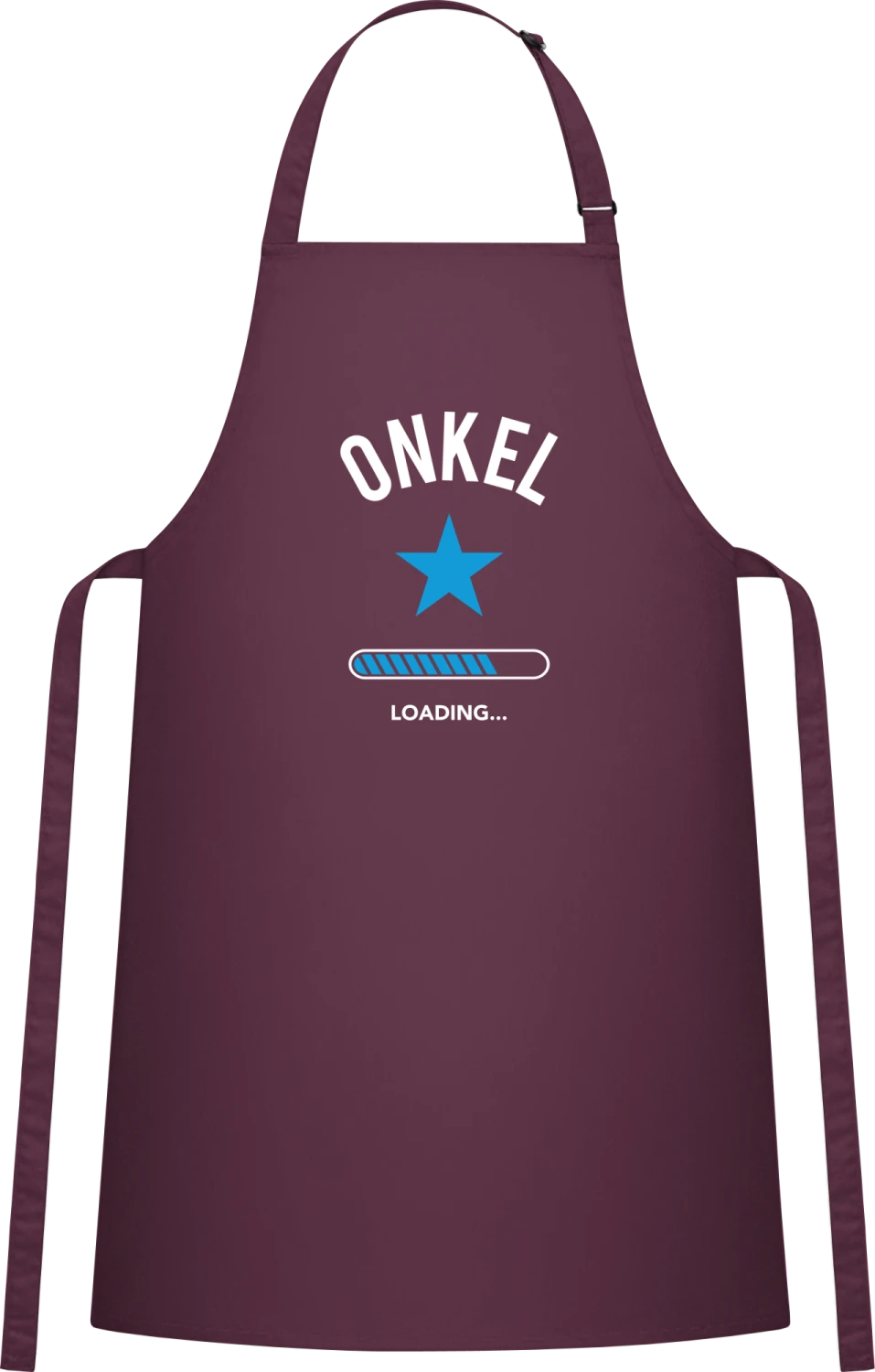 Werdender Onkel Loading - Aubergine Cotton Bib Apron - Front