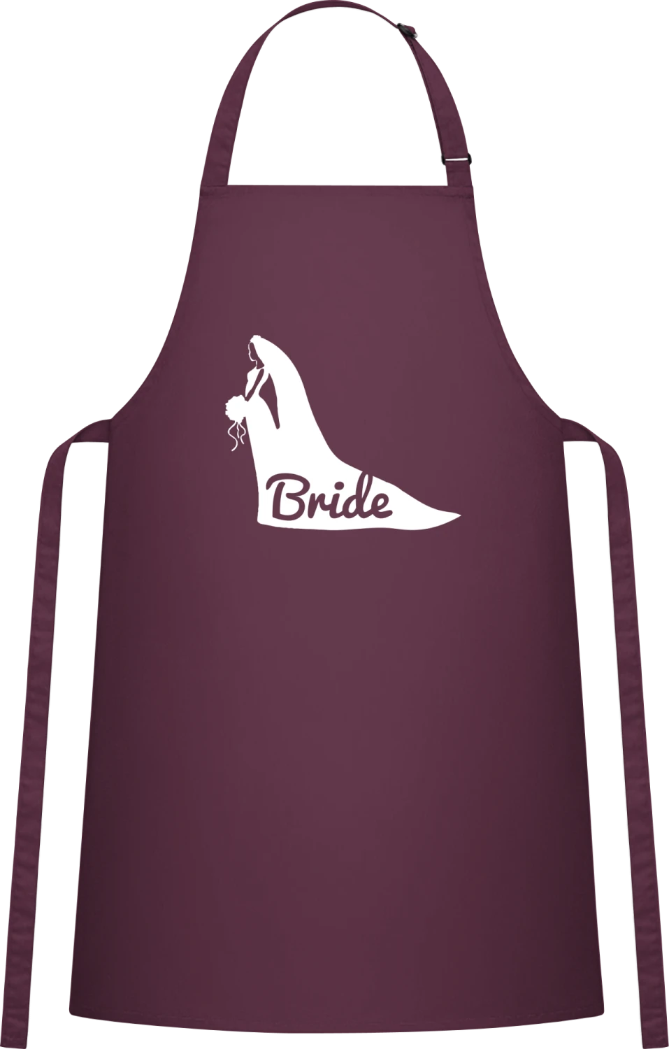 Bride Icon - Aubergine Cotton Bib Apron - Front