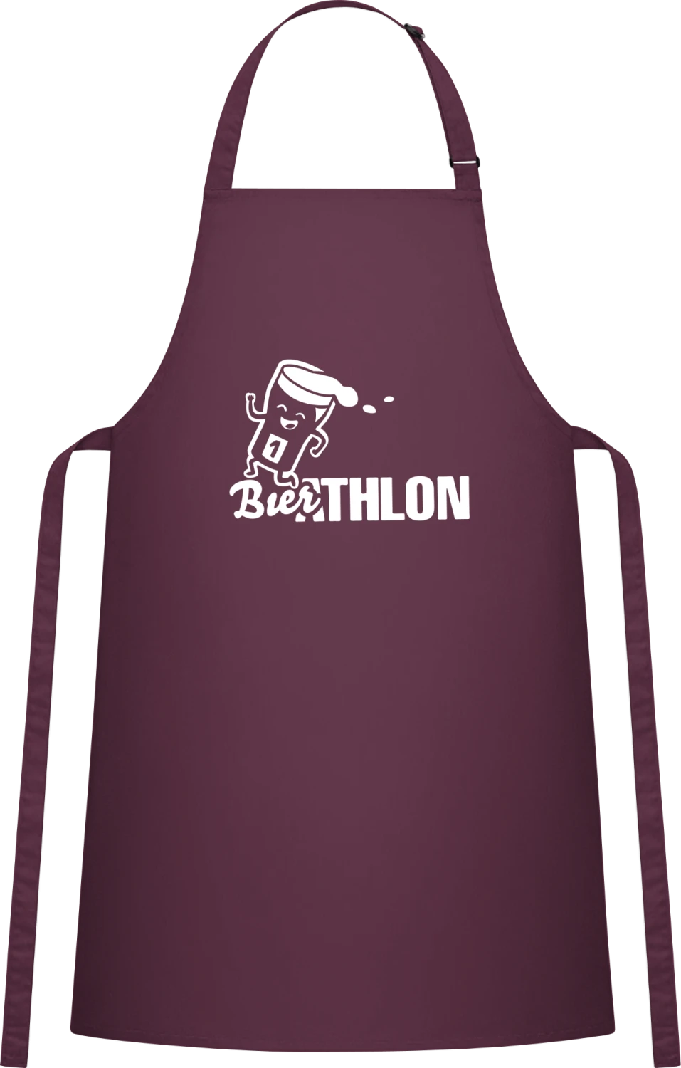 Bierathlon - Aubergine Cotton Bib Apron - Front