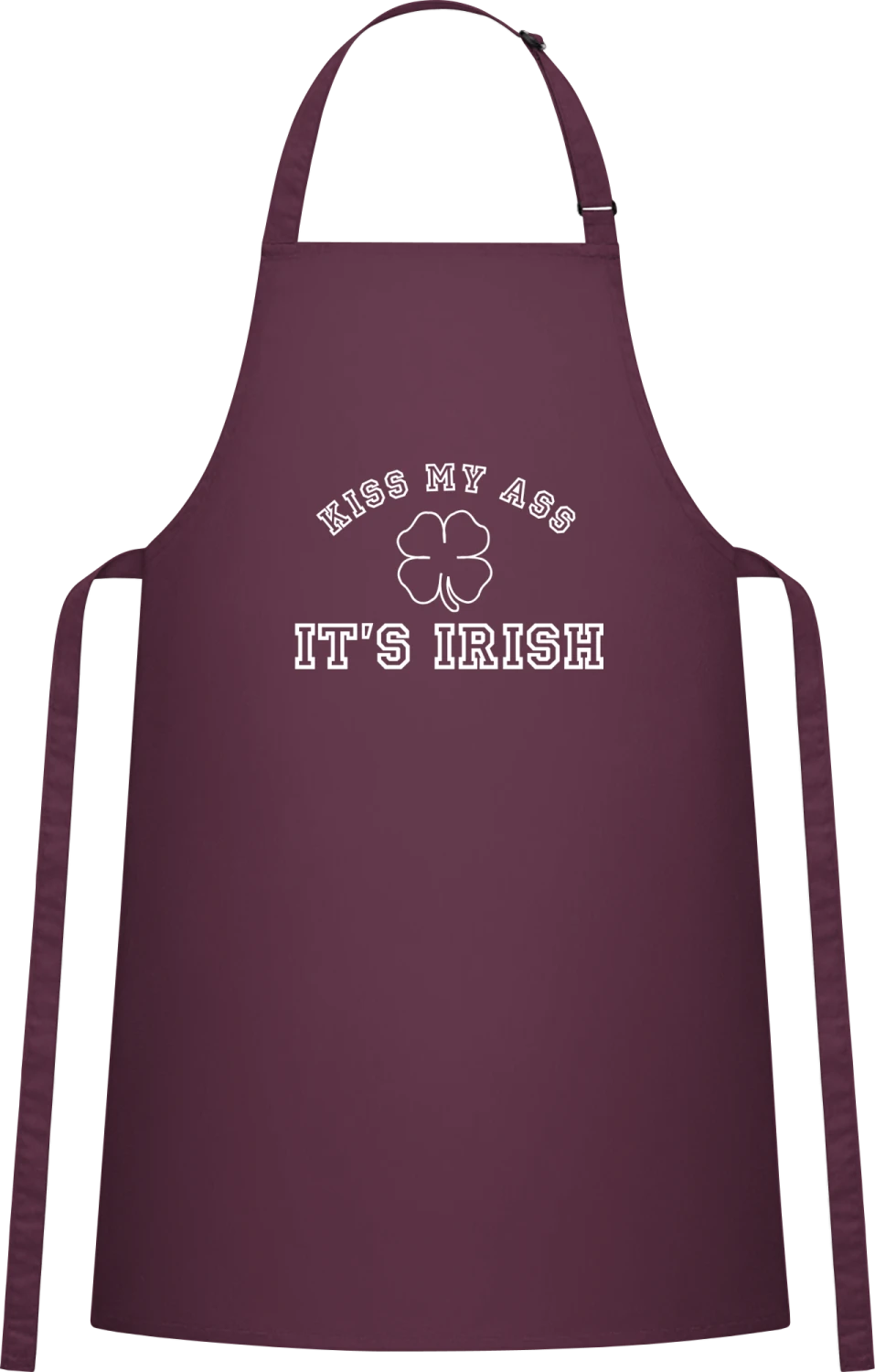 Saint Patricks - Aubergine Cotton Bib Apron - Front