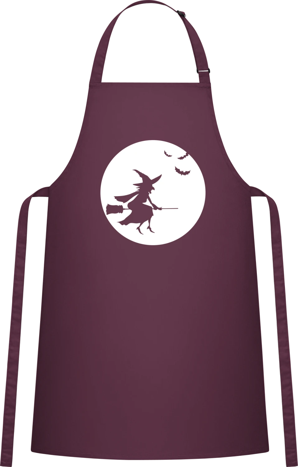 Witch - Aubergine Cotton Bib Apron - Front